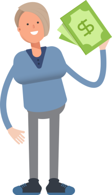 Kadın Karakteri Dolarlık Banknotlar Tutuyor