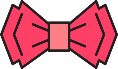 Pembe Dekoratif Bowtie Çizimi