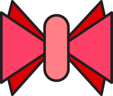 Pembe Dekoratif Bowtie Çizimi