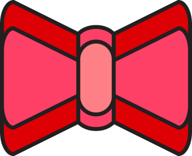 Pembe Dekoratif Bowtie Çizimi