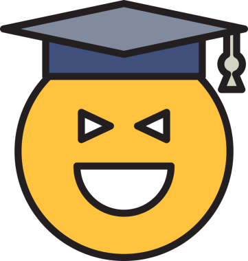 Gülümse, mezun öğrenci Emoji.