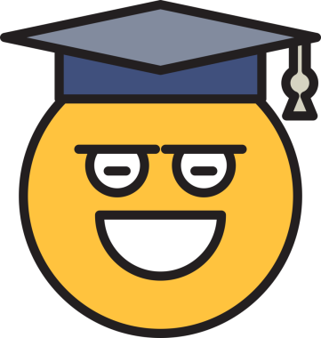 Gülümse, mezun öğrenci Emoji.