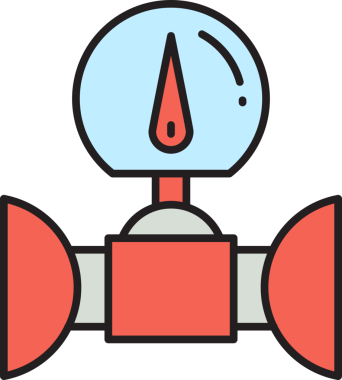 Endüstriyel Valf ve Metre Ölçeği Simgesi