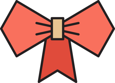 Pembe Dekoratif Bowtie Çizimi