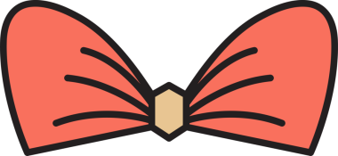 Pembe Dekoratif Bowtie Çizimi