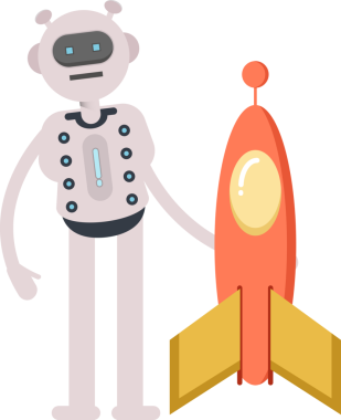 Robot Karakteri ve Roket