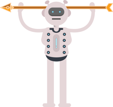 Robot Karakteri Oku Tutturma İllüstrasyonu