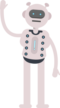 Robot Karakteri Selamlama Clipart