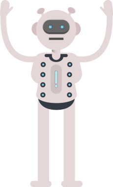 Robot Karakteri Ellerinizi Kaldırın