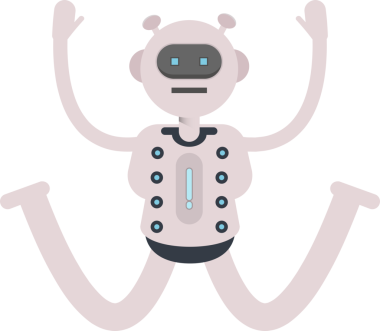 Robot Karakteri Sıçrayan Clipart