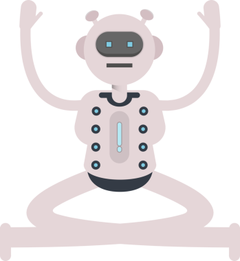 Robot Karakteri Oturan Çizim