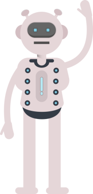 Robot Karakteri El İllüstrasyonu