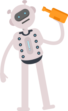 Robot Karakteri Bira İçiyor