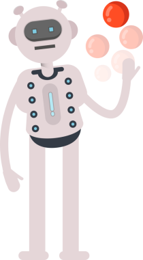 Robot Karakteri Top Oynuyor