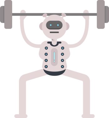 Robot Karakteri Halteri Kaldırıyor