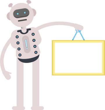 Robot Karakteri Boş İmza Tutuyor