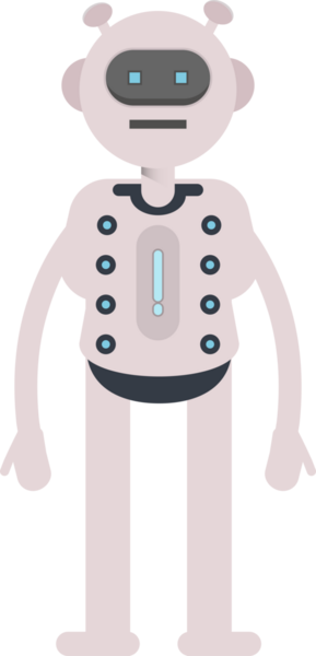 Robot Karakteri Ayakta Duran Clipart