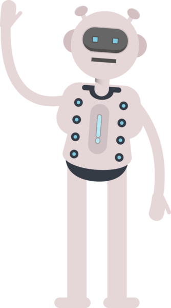 Robot Karakteri Selamlama Clipart