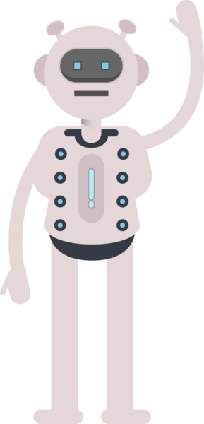 Robot Karakteri El İllüstrasyonu