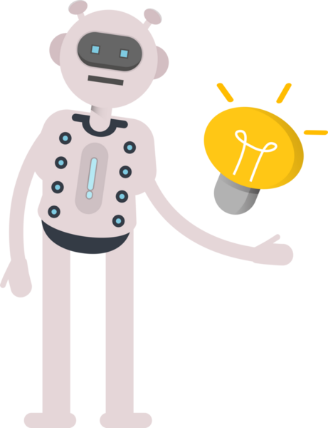 Robot Karakteri ve Ampul