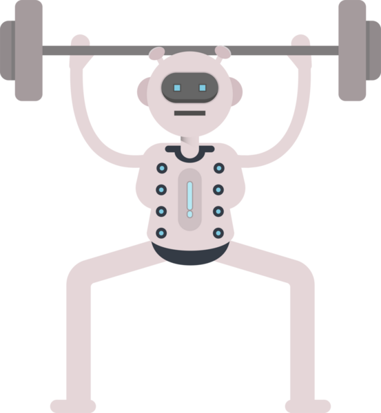 Robot Karakteri Halteri Kaldırıyor