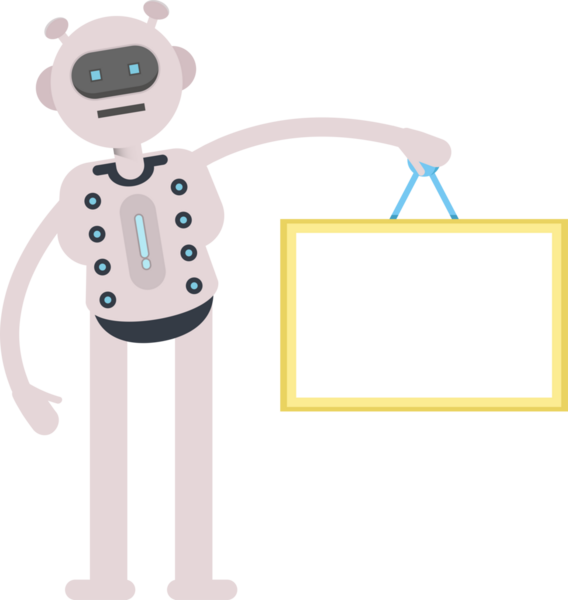 Robot Karakteri Boş İmza Tutuyor