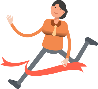 İş kadını karakteri Bitiş çizgisinde çalışıyor