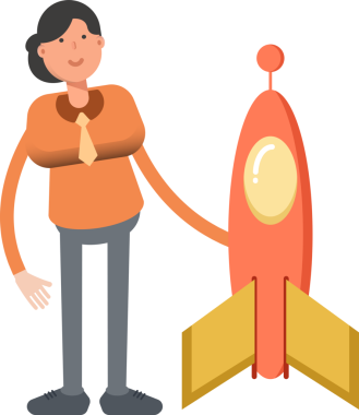 İş kadını Karakteri ve Roketi