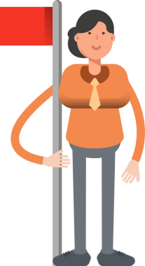 İş kadını Karakteri Bayrak Direği