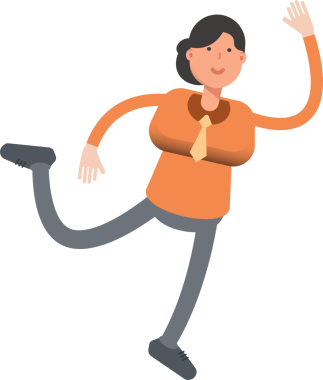 İş kadını Karakteri Atlama ve Uçma