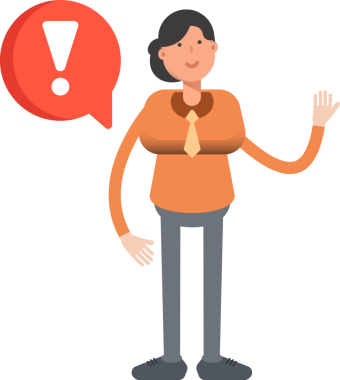 İş kadını Karakteri ve Hata İşareti