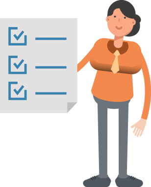 İş kadını Karakteri ve Kontrol Listesi Belgesi