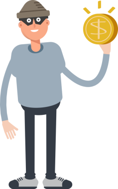 Hırsız Karakteri Doları Tutuyor