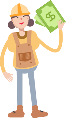 Kadın Mühendis Karakteri Dolarlık Banknotlar Tutuyor