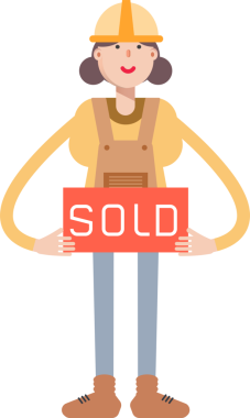 Kadın Mühendis Karakteri Satılmış Bayrağı Gösteriyor