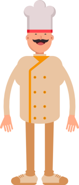 Baker Karakteri Ayakta Çizim