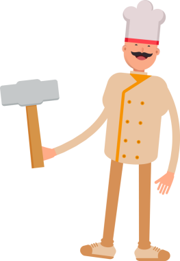 Baker Karakteri Sledge Çekici Tutuyor