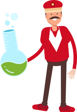 Tren Operatörü Karakteri Tutucu Laboratuar Şişesi