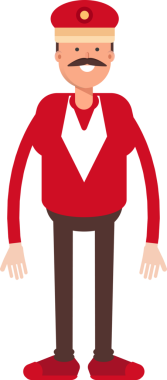 Tren Operatörü Karakteri Ayakta Çizim