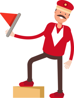 Tren Operatörü Karakteri Bekleme Bayrağı