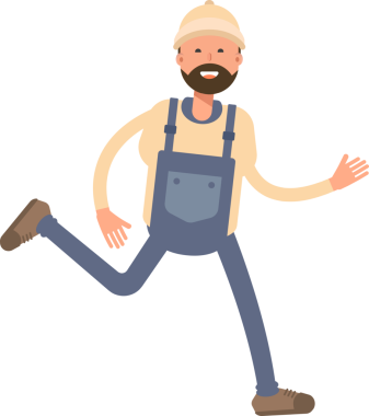 Çalışan İşçi Karakteri Çizimi