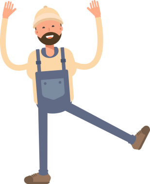 İşçi Karakteri Rahatlatıcı Çizim