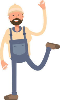 İşçi Karakteri Rahatlatıcı Çizim