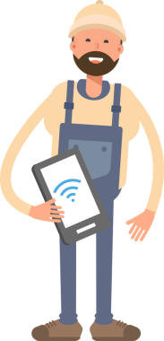 İşçi Karakteri Tutucu Akıllı Telefon