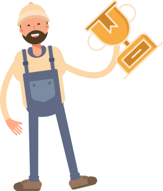 İşçi Karakteri Uzay Silahı Tutuyor