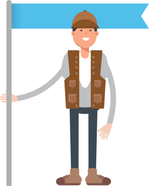 Erkek Explorer Karakteri Bayrak Direği