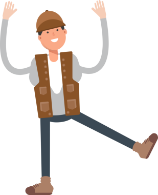 Erkek İşçi Karakteri Rahatlatıcı İllüstrasyon