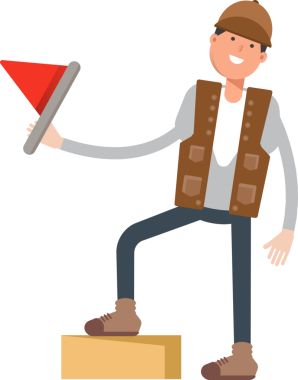 Erkek Explorer Karakter Tutucu Bayrağı