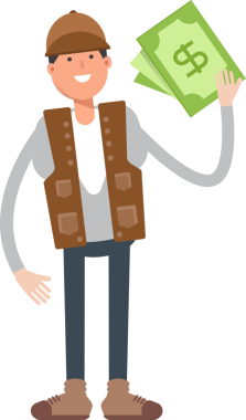 Erkek İşçi Karakterinin Bir Dolarlık Banknotları