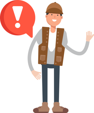 Erkek İşçi Karakteri ve Hata İşareti